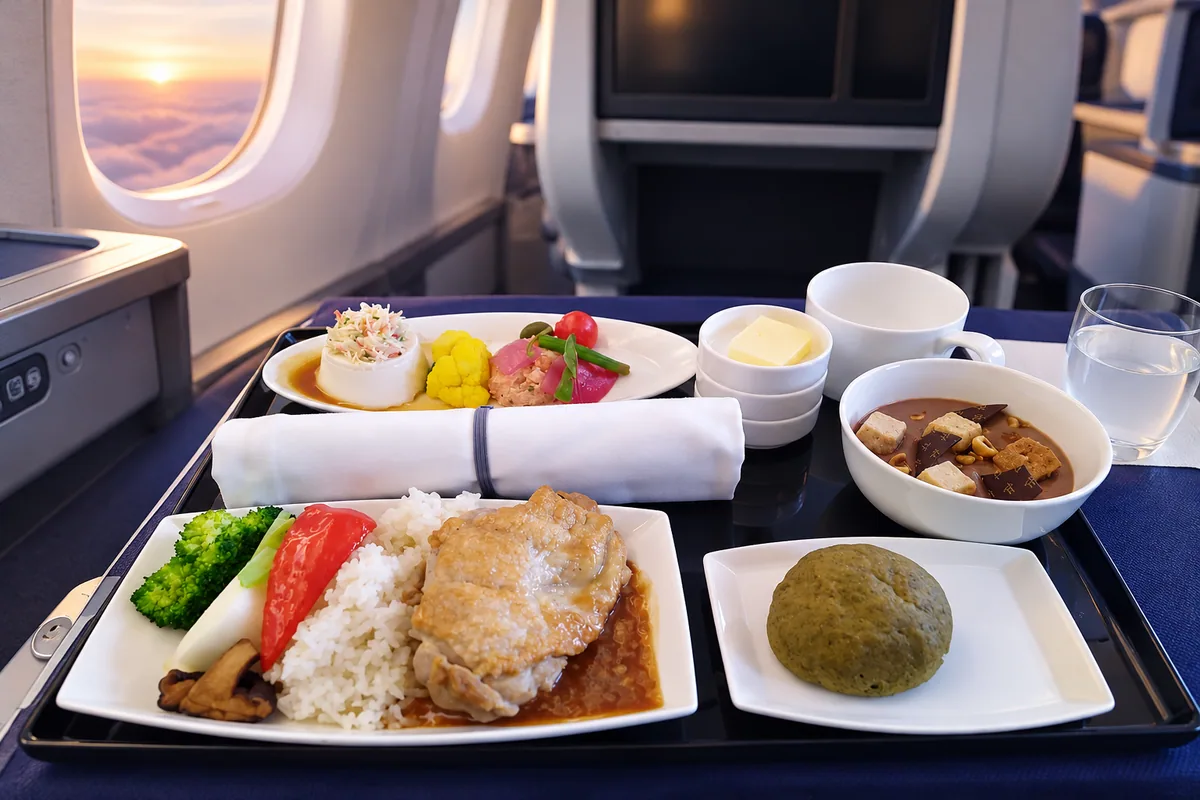 ANA（全日本空輸）の機内を題材にしたAIイメージ。実際の搭乗写真ではありません。