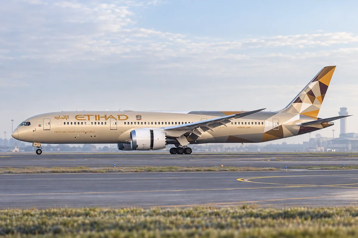 エティハド航空のBoeing 787-9を題材にしたAIイメージ。実際の搭乗写真ではありません。