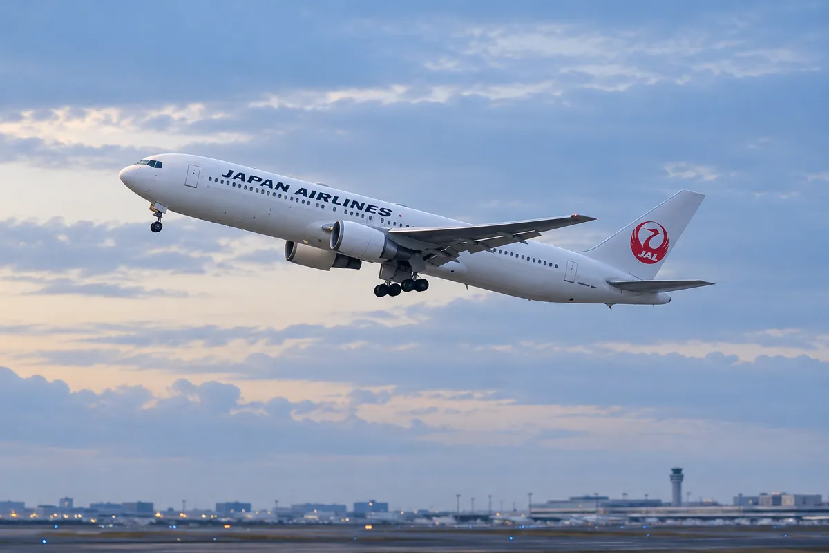 JAL（日本航空）のBoeing 767-300ERを題材にしたAIイメージ。実際の搭乗写真ではありません。