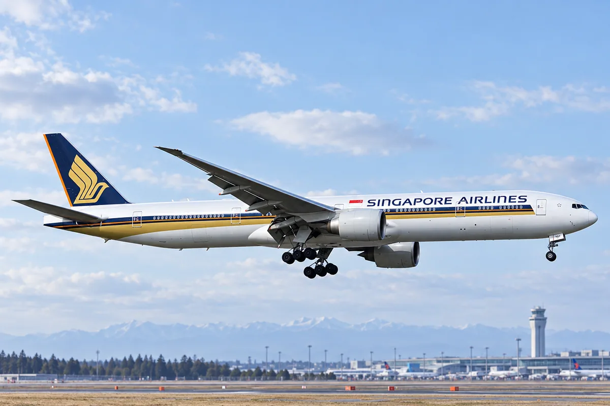 シンガポール航空のBoeing 777-300ERを題材にしたAIイメージ。実際の搭乗写真ではありません。