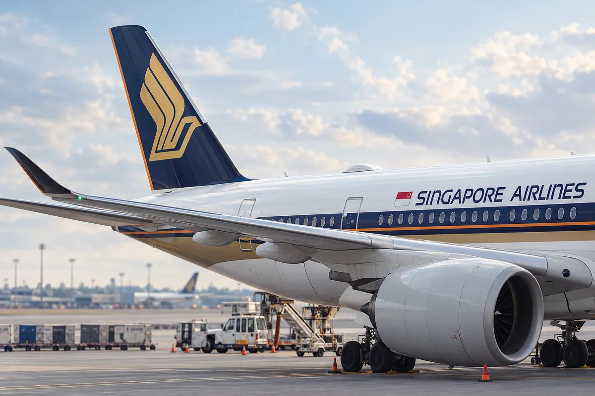 シンガポール航空のAirbus A350-900を題材にしたAIイメージ。実際の搭乗写真ではありません。