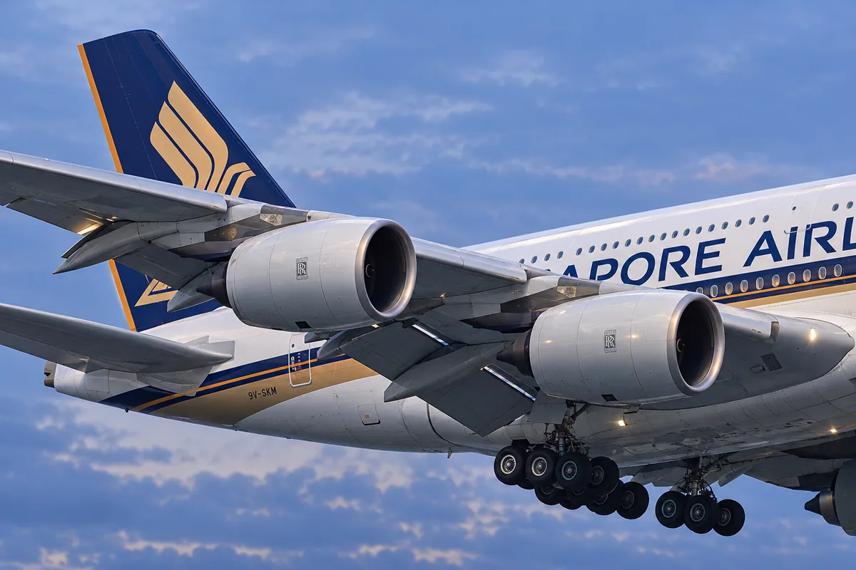 シンガポール航空のAirbus A380-800を題材にしたAIイメージ。実際の搭乗写真ではありません。