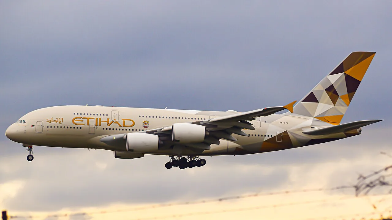 Etihad Airbus A380-800 at Toronto