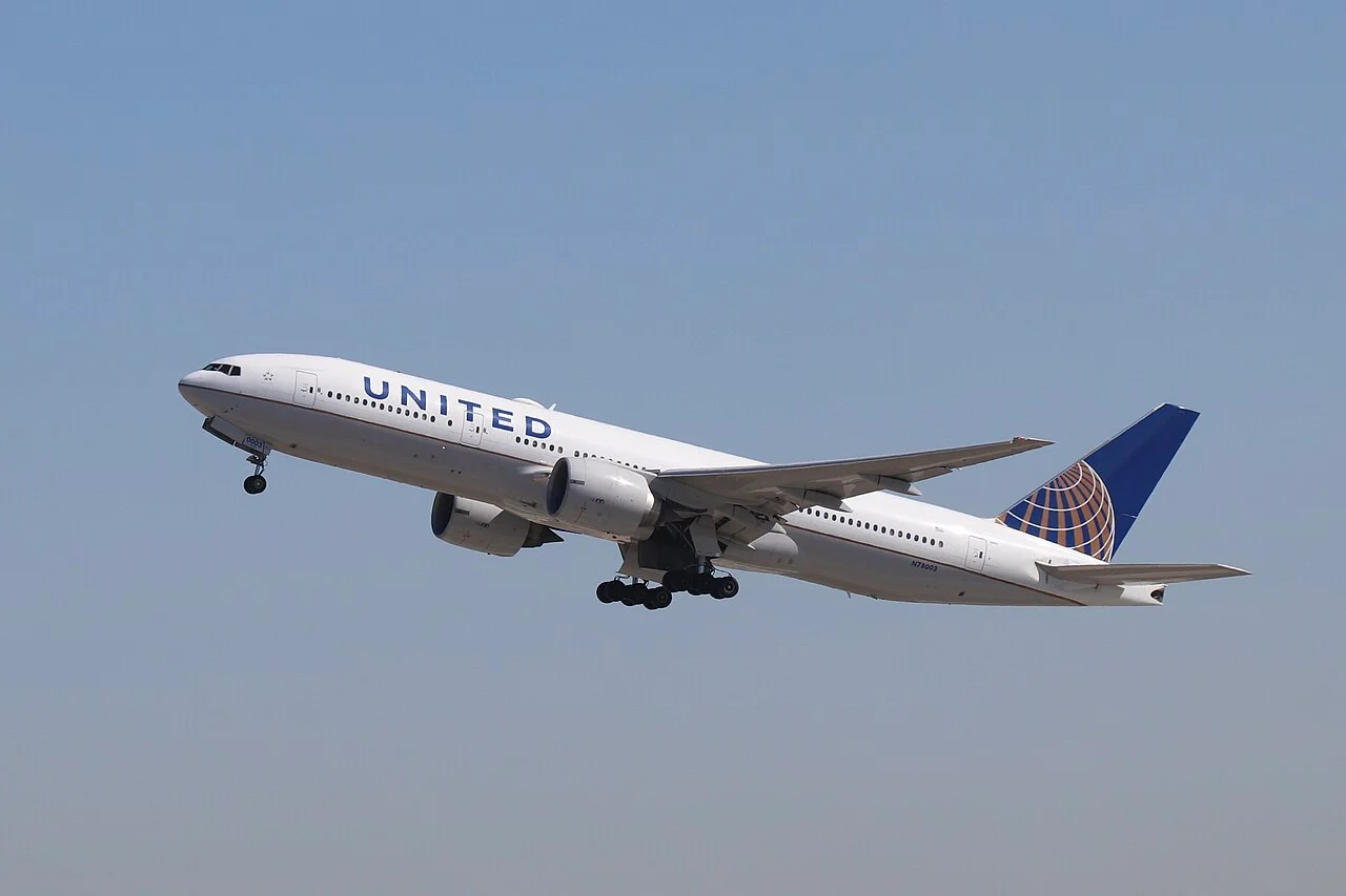 United Airlines Boeing 777-200; illustrative aircraft photograph