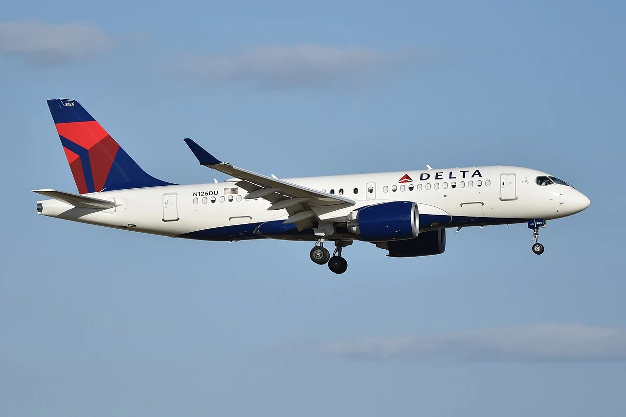 Delta Air Lines Airbus A220-100; related aircraft photograph