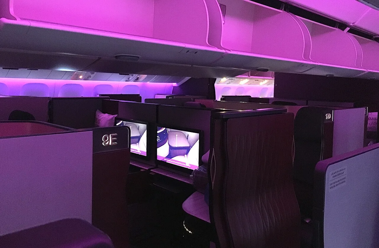 Qsuite on a Qatar Airways Boeing 777-300ER