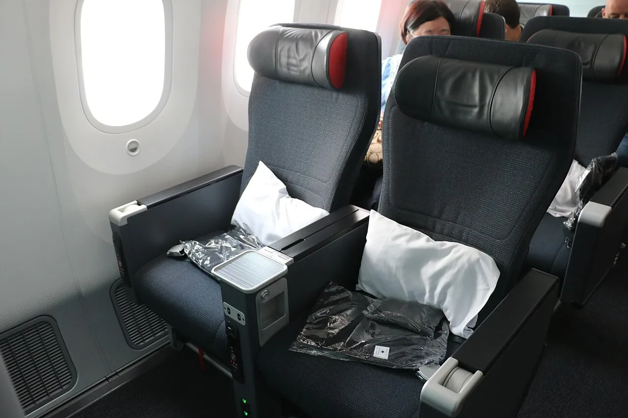 Air Canada Boeing 787 Premium Economy window pair; 2017 reference photograph