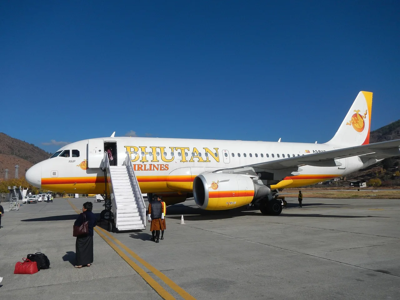Bhutan Airlines Airbus A319-100; related aircraft photograph
