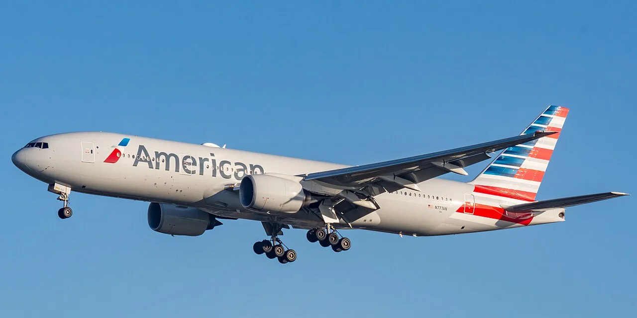 American Airlines Boeing 777-200ER; illustrative reference photograph, not the author’s flight