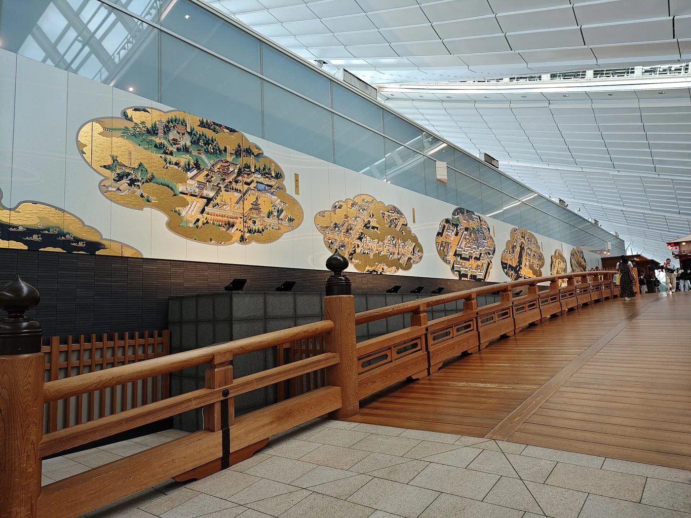 Art and wooden walkway, Haneda T3